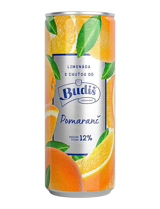 Budiš Pomaranč 12% limonáda 0,33l